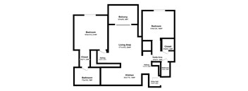 2 Bedroom 2 Bath Floor Plan at Camino Creek, ROHNERT PARK