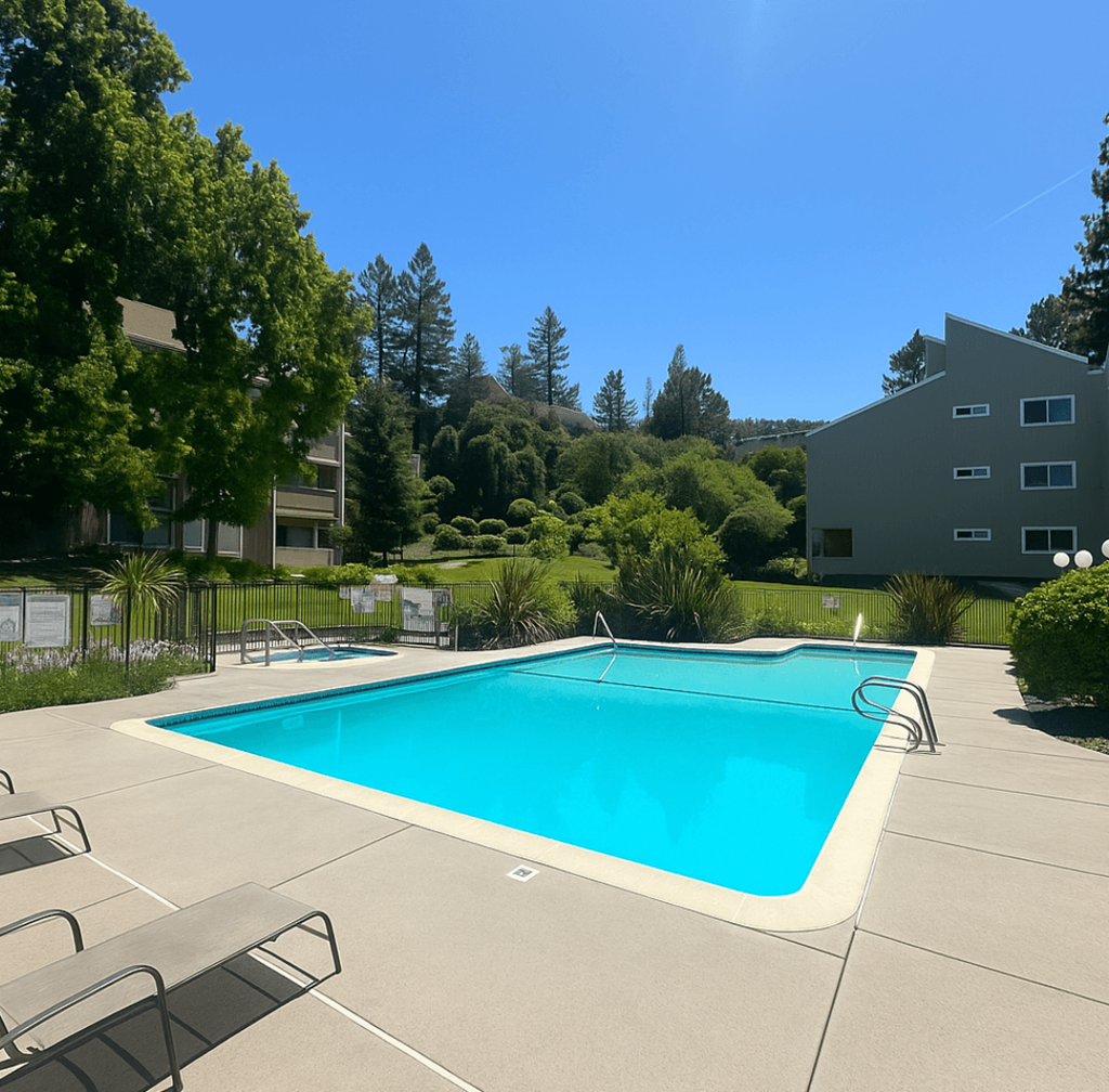 A swimming pool at Hamilton Woods, Novato California