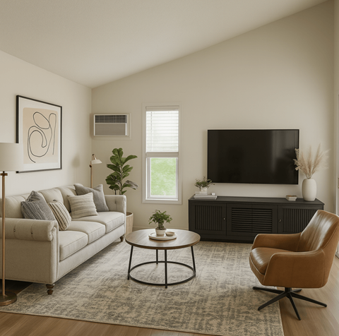 Living Room With TV at Hill Valley, Novato