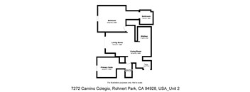 2 Bed 2 Bath Floor Plan at Vintage Pointe, Rohnert Park California