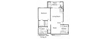 1 bedroom 1 bath floorplan