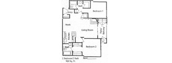 2 bedroom 2 bath floorplan
