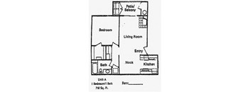 1 bedroom 1 bath floorplan