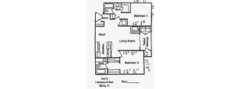 2 bedroom 2 bath floorplan