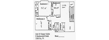 3 bedroom 2 bath floorplan