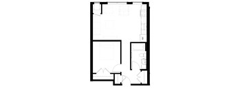 floor plan of the first floor of the house with the living room and dining room
