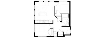 floor plan of the first floor of the home including the living room and dining room