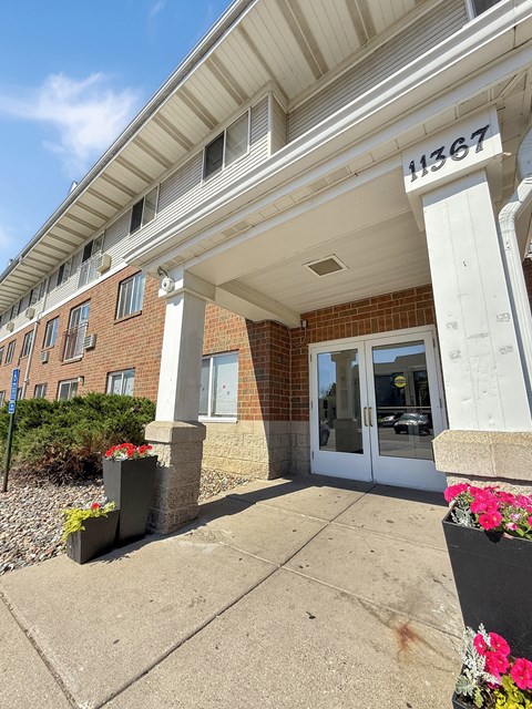 The front of the Crown Ridge Apartments building in