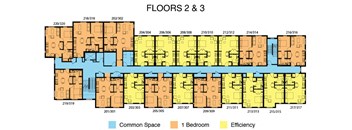 a floor plan of a building with floors 2  3