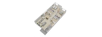 2 bed, 1 bath, 1042 square foot floor plan image