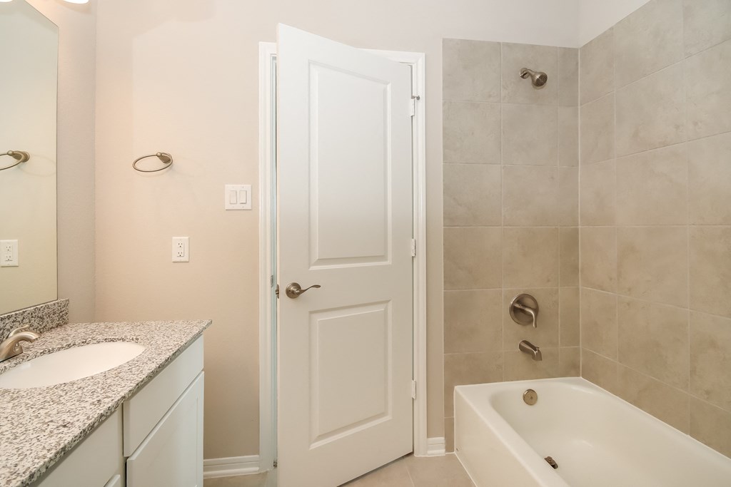Renovated Bathrooms With Quartz Counters at Lakeside Conroe, Montgomery, Texas
