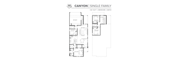 A floor plan for a single-family home with 4 bedrooms and 3 baths.