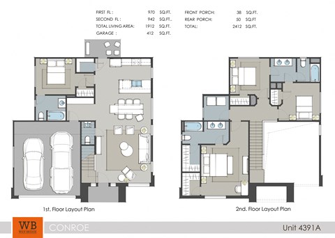 4391A Floor Plan at Lakeside Conroe, Texas