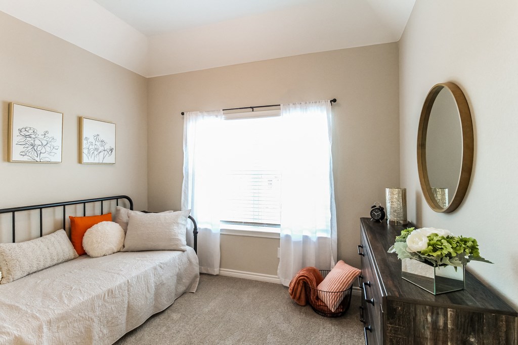 Bedroom with large windows