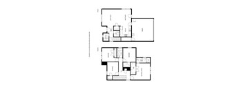 A black and white floor plan of a two-story house with labeled rooms.