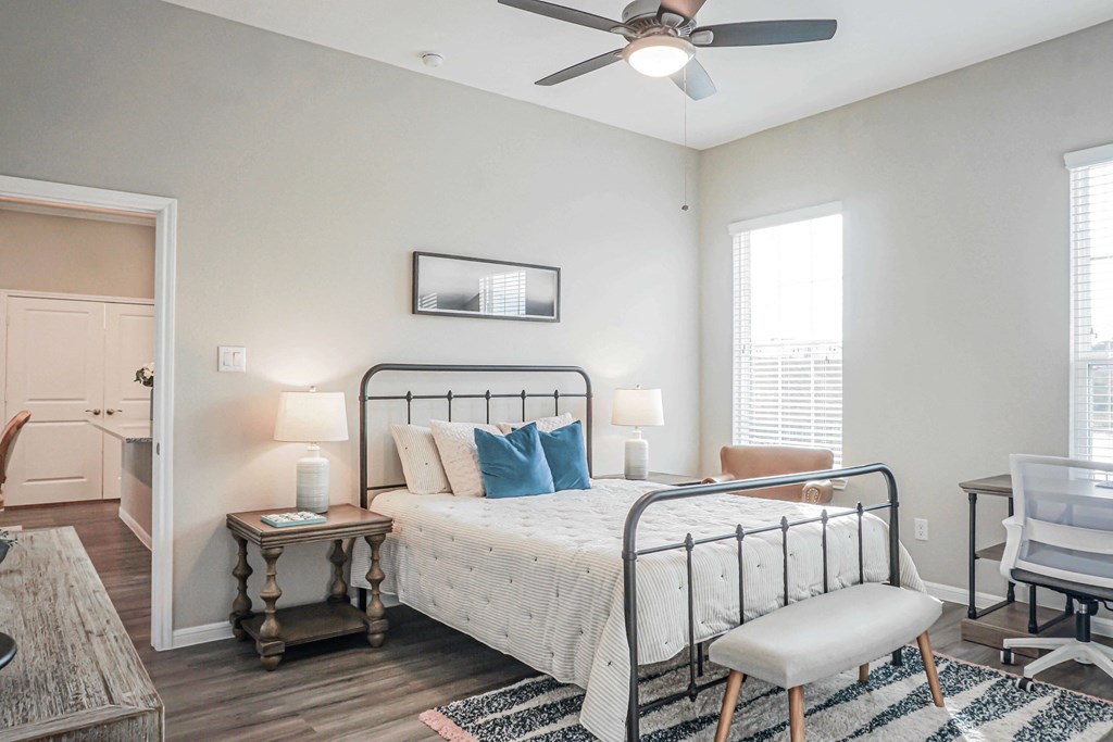 Bedroom With Ceiling Fan at Lakeside Conroe, Montgomery, Texas