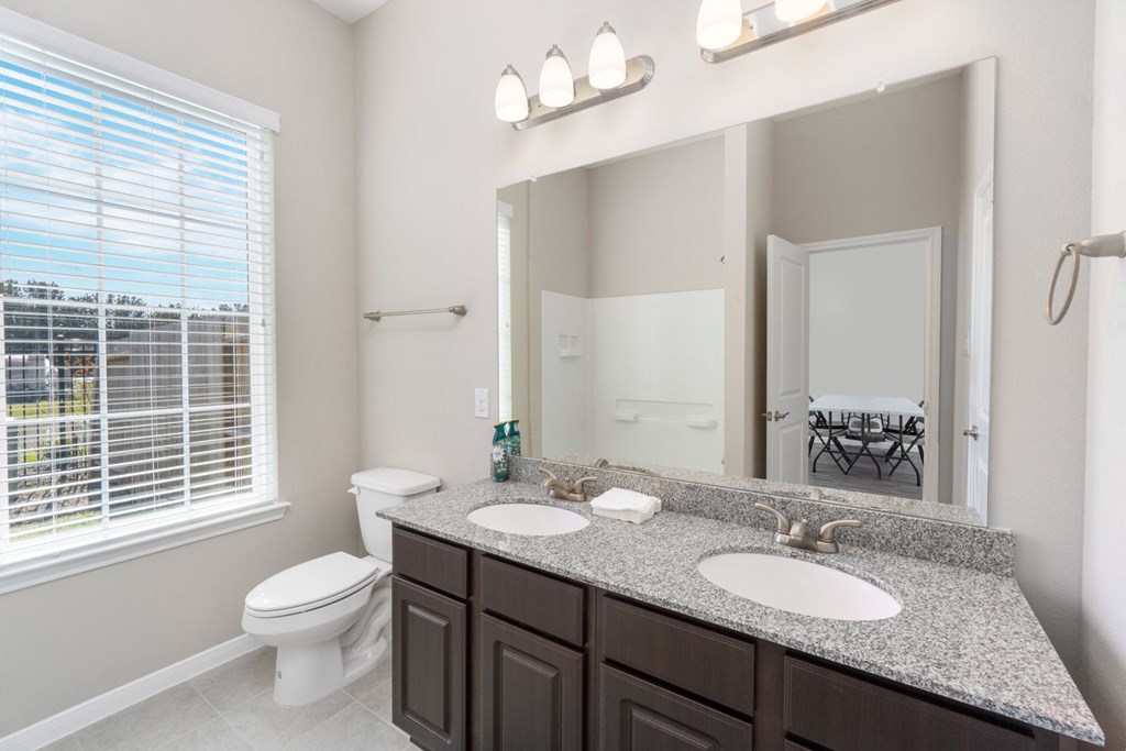 Spa Inspired Bathroom at Mirror Lake Pearland, Texas