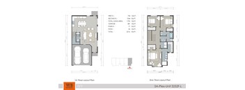 Two floor layout plans for a 5A-Plex-Unit 3252-L with dimensions and area details.