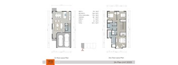 A floor plan for a 5A-Plex-Unit 3252S shows the layout for the first and second floors, including living areas, garages, and patios.