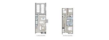 Two floor layout plans for a building.
