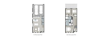 Two floor layout plans for a building.
