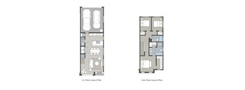 Two floor layout plans for a building.