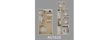 A floor plan of an apartment labeled AU1620.