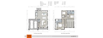 Two floor plans for Sandy Cove at Lago Mar show the layout of the first and second floors.