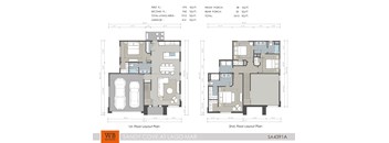 Two floor layout plans for a Sandy Cove at Lago Mar property.