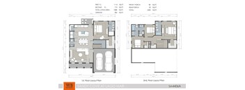 Two floor layout plans for a Sandy Cove at Lago Mar property.
