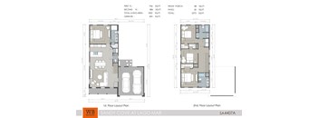 A floor plan for a two-story home with living areas, a garage, and a patio.