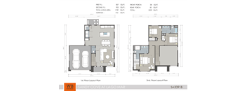 Two floor layout plans for a Sandy Cove at Lago Mar property.