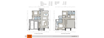 A floor plan for a property at Sandy Cove at Lago Mare shows two different layouts.