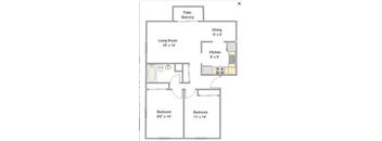 2BR Bricks plan