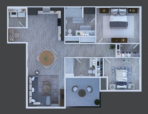 Image of two bedroom floor plan.