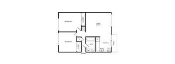 A black and white image of a floor plan for a house.