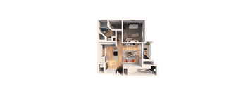 a rendering of a 3d floor plan of a house