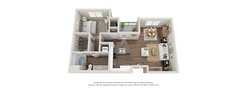 a 1 bedroom floor plan with a bathroom and a living room