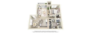 a 1 bedroom floor plan is shown in this illustration