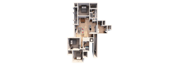 a 3d rendering of a floor plan of a house