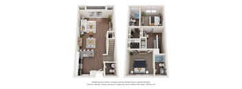 a stylized floor plan of a 2103 sq ft apartment