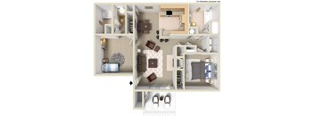A series of images showing different layouts of a room.