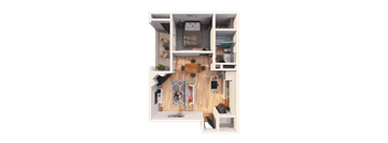 a 3d rendering of the floor plan of a house