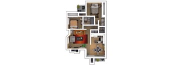 a floor plan of a house with a bedroom and a living room