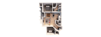 a rendering of a 3d floor plan of a house