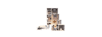 a floor plan of a house with a bedroom and a living room