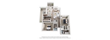 a floor plan of a house with a bedroom and a kitchen