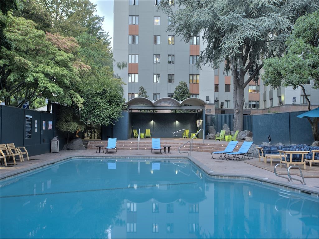 the swimming pool at our hotel