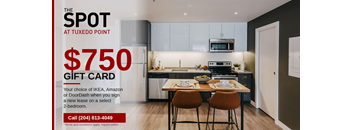 A kitchen with a $750 gift card offer.