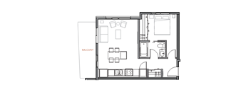 A floor plan of a balcony area is shown.